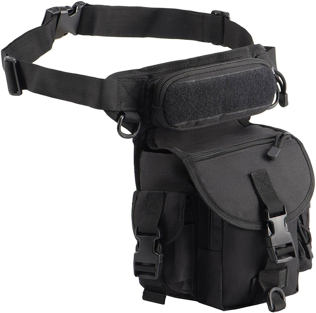 Men's compact tactical leg bag, offering practical storage for essential items during outdoor adventures.
