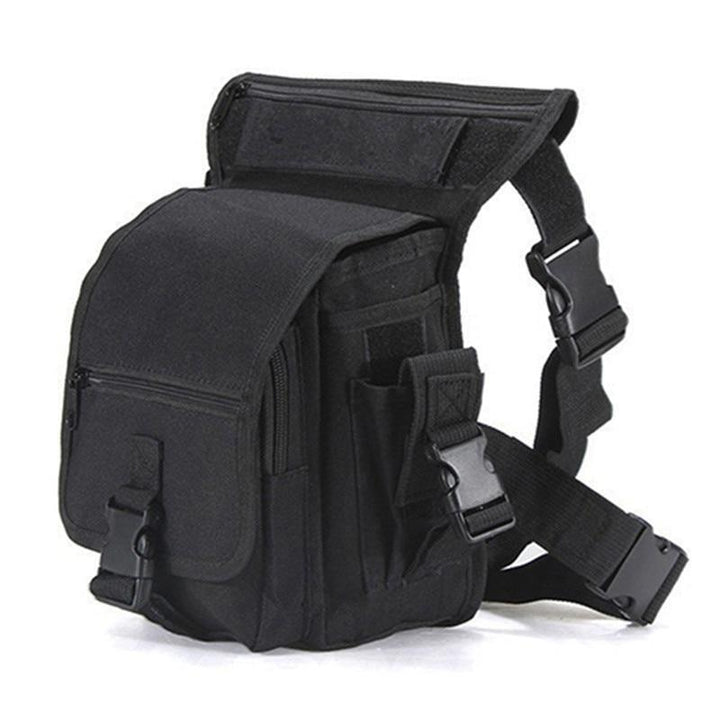Durable men's waist bag with leg strap, adaptable for tactical use, motorcycles, or everyday outdoor activities.