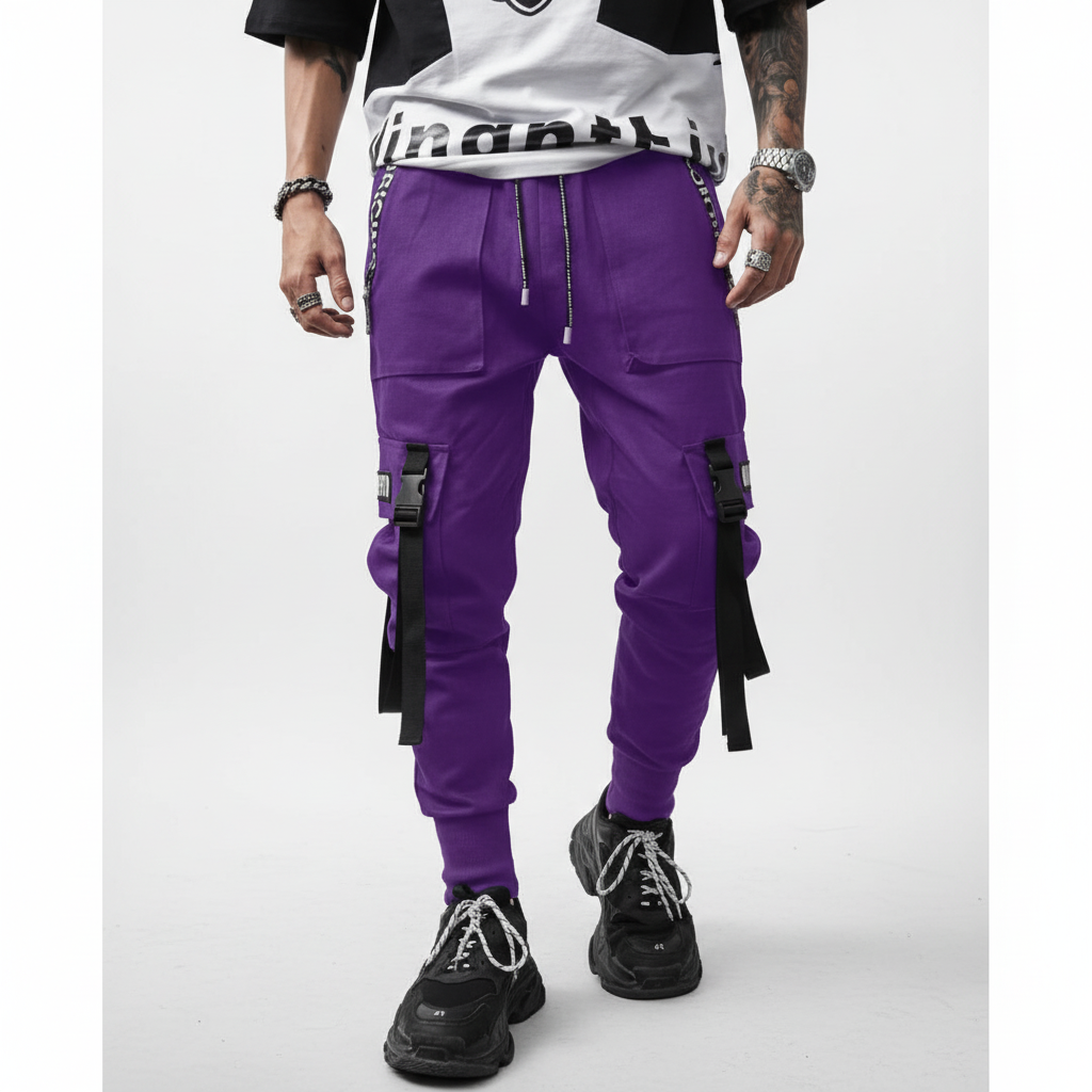 Men's fashion: urban streetwear harem pants made from cotton blend, offering comfort and a cool aesthetic