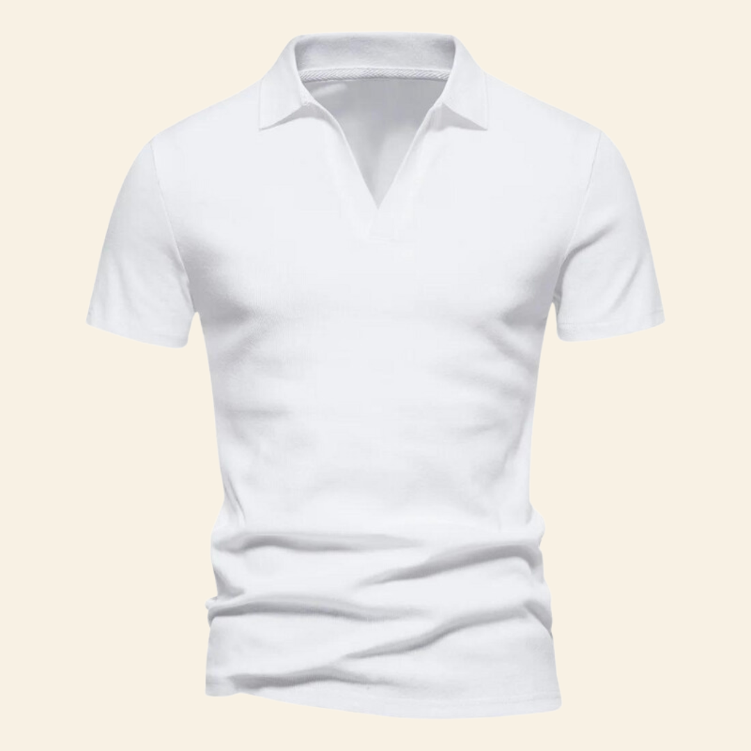 Oliver men's breathable cotton V-neck polo shirt, a stylish & comfortable summer top.