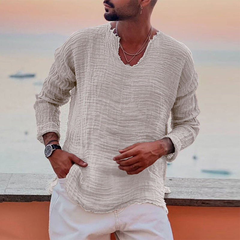 Men's casual round neck summer shirt, breathable short sleeve design for everyday fashion & comfort.