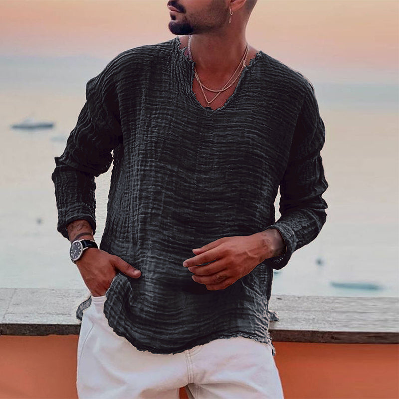 Soren men's breathable round neck summer shirt, short sleeve & comfort fit for casual fashion.