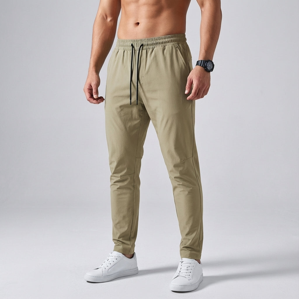 Sporty men's joggers with elasticated waistband, perfect for various activities.
