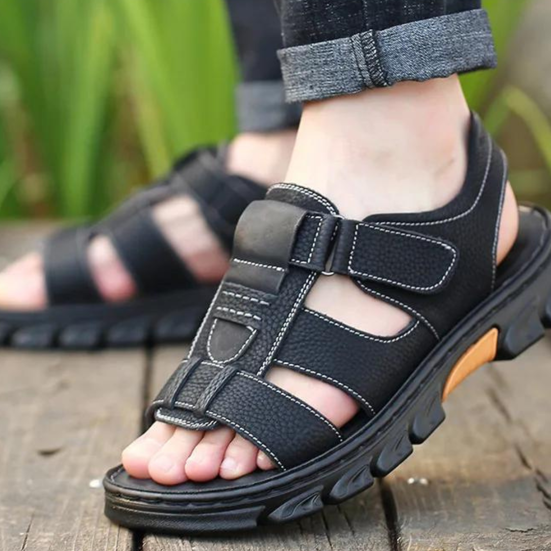 Comfortable men's orthopedic summer sandals. Stylish, open-toe design for casual wear & daily support.