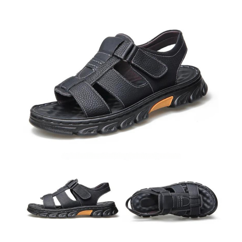 Ergonomic men's orthopedic sandals, perfect for all-day support & comfortable summer walking.