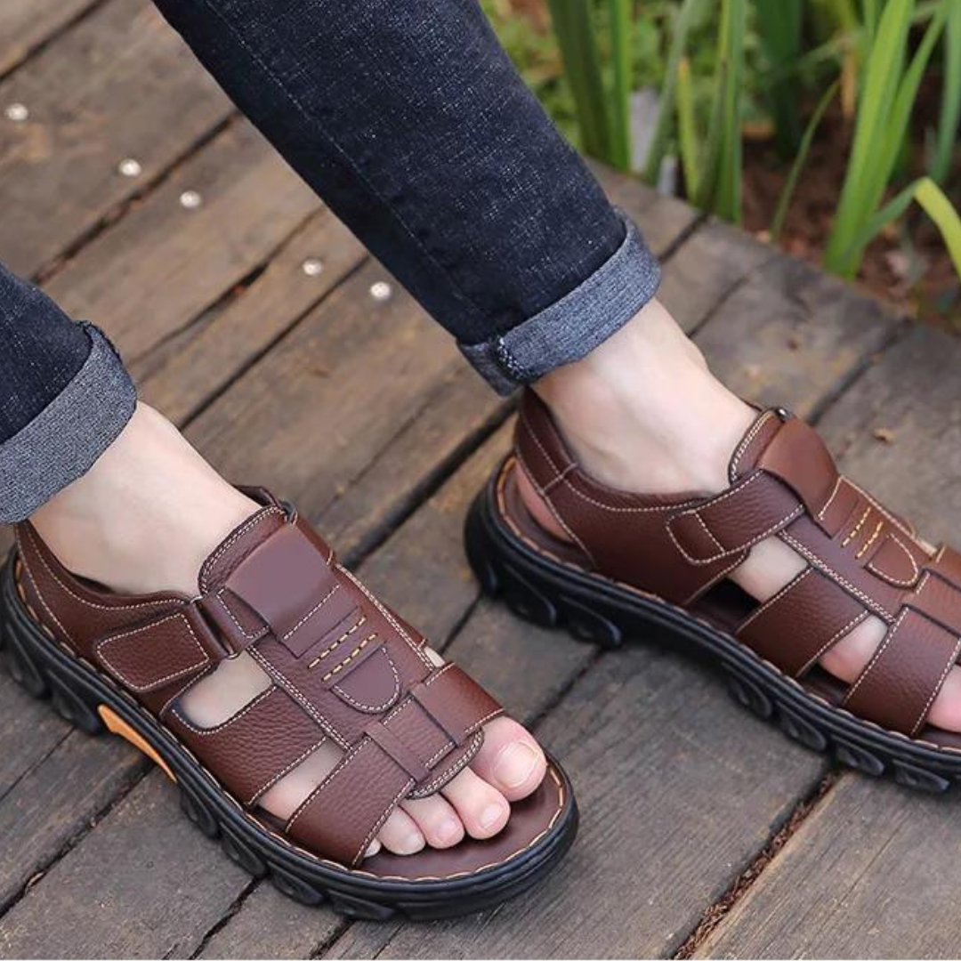 Stylish men's casual orthopedic sandals, providing excellent arch & foot support for daily wear.