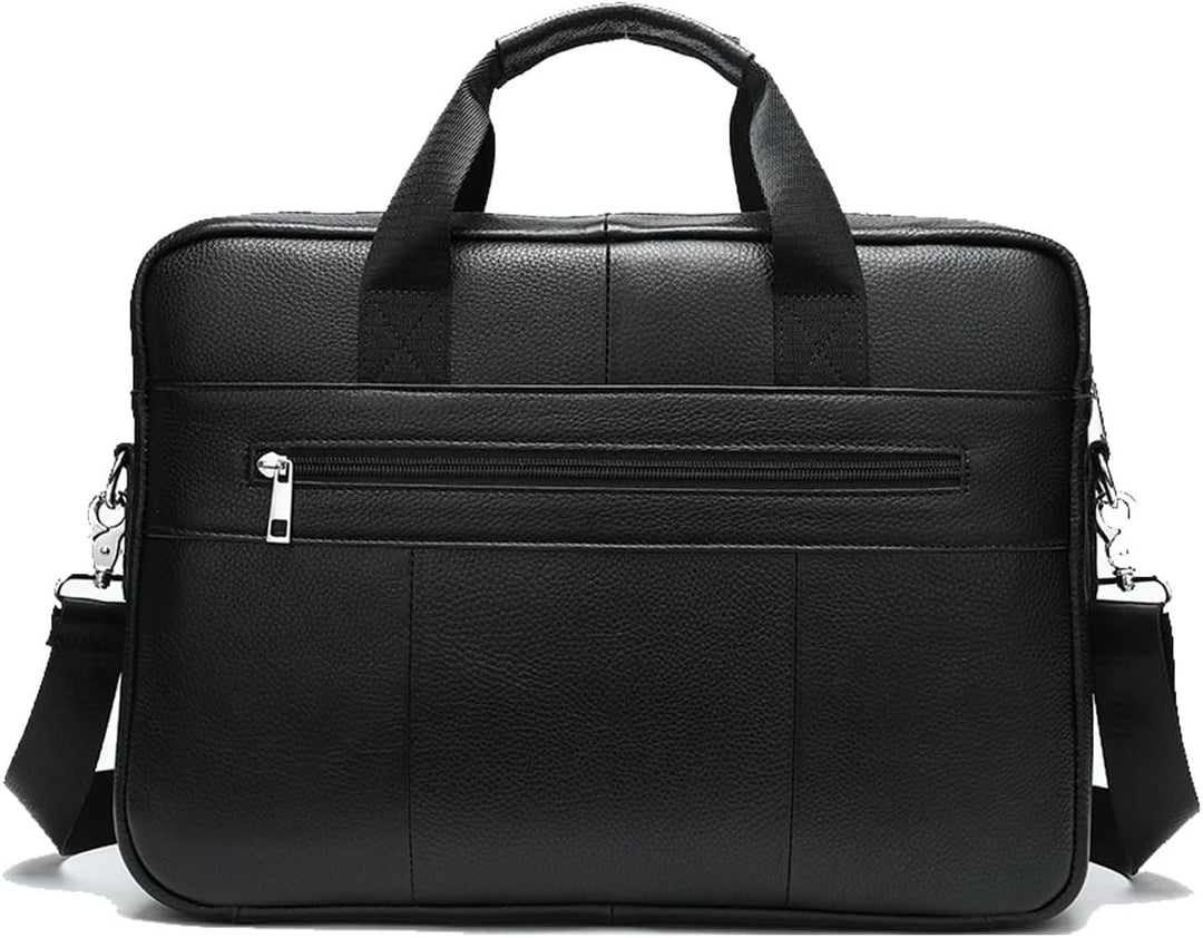 Professional men's workbag: a premium leather briefcase suitable for 15-inch laptops and travel