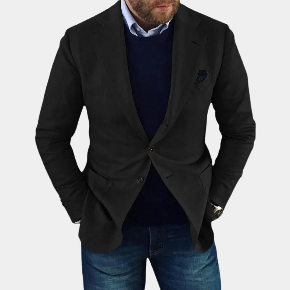 Stylish men's casual button jacket in black or gray, an essential for everyday fashion and comfort.