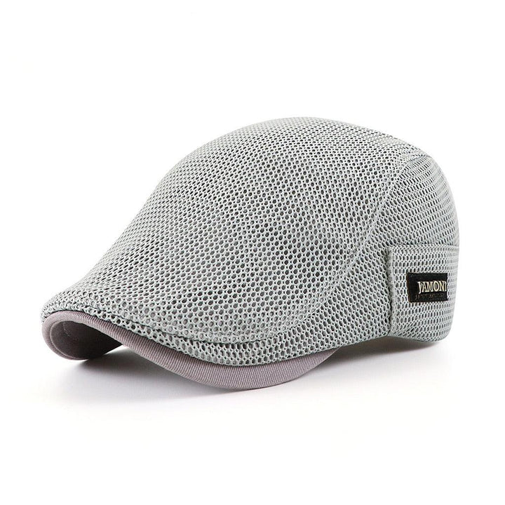 Breathable men's airflow cap, a stylish mesh beret perfect for warm weather & casual outings.