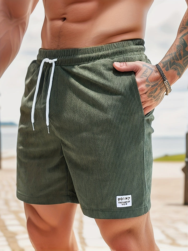 Men's casual striped shorts. Comfortable, relaxed fit for summer days, warm weather, and beach style.