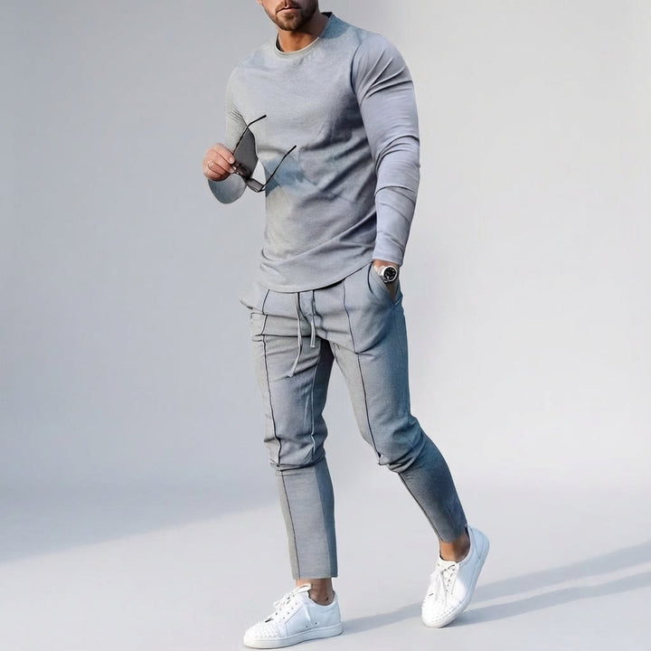 Cotton blend men's jogging set, a slim fit two-piece activewear for an athletic look
