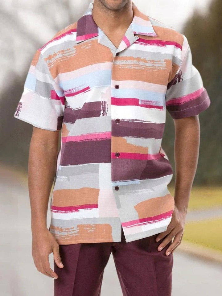 Casual men's summer loungewear in blue, a versatile two-piece set for warm weather.