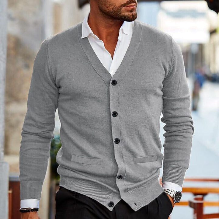 Orion men's casual V-neck vest, a button-front gilet offering stylish comfort and versatility.