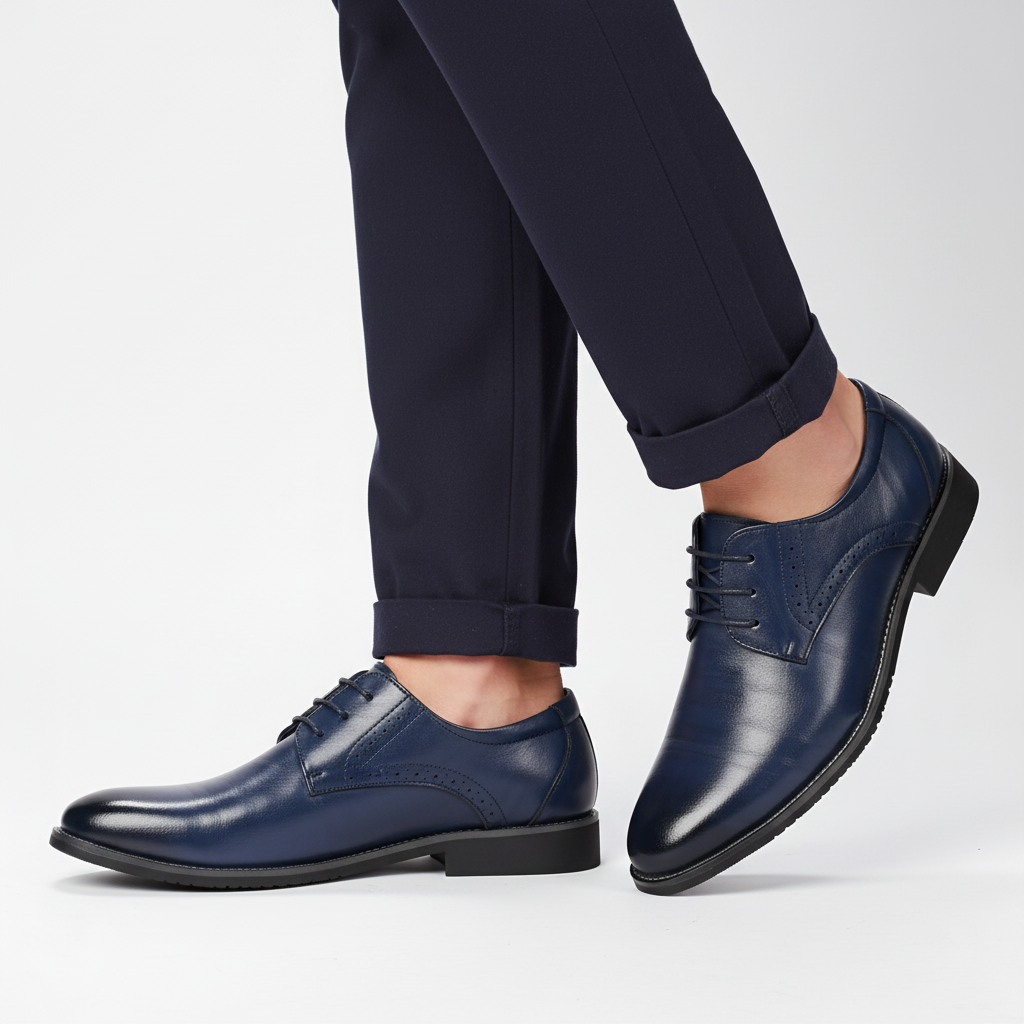 Men's comfortable leather brogue dress shoes with non-slip sole, elegant and practical