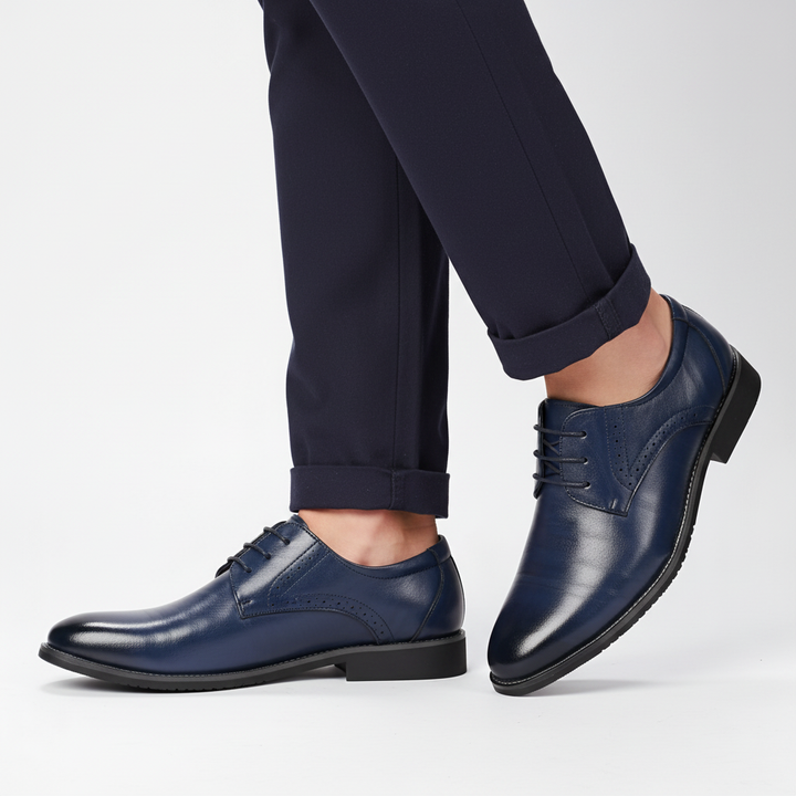 Men's comfortable leather brogue dress shoes with non-slip sole, elegant and practical