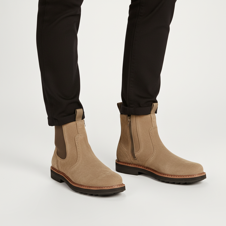 Men's dressy Chelsea boots, Trevor model, in premium black leather, ideal for formal or casual looks