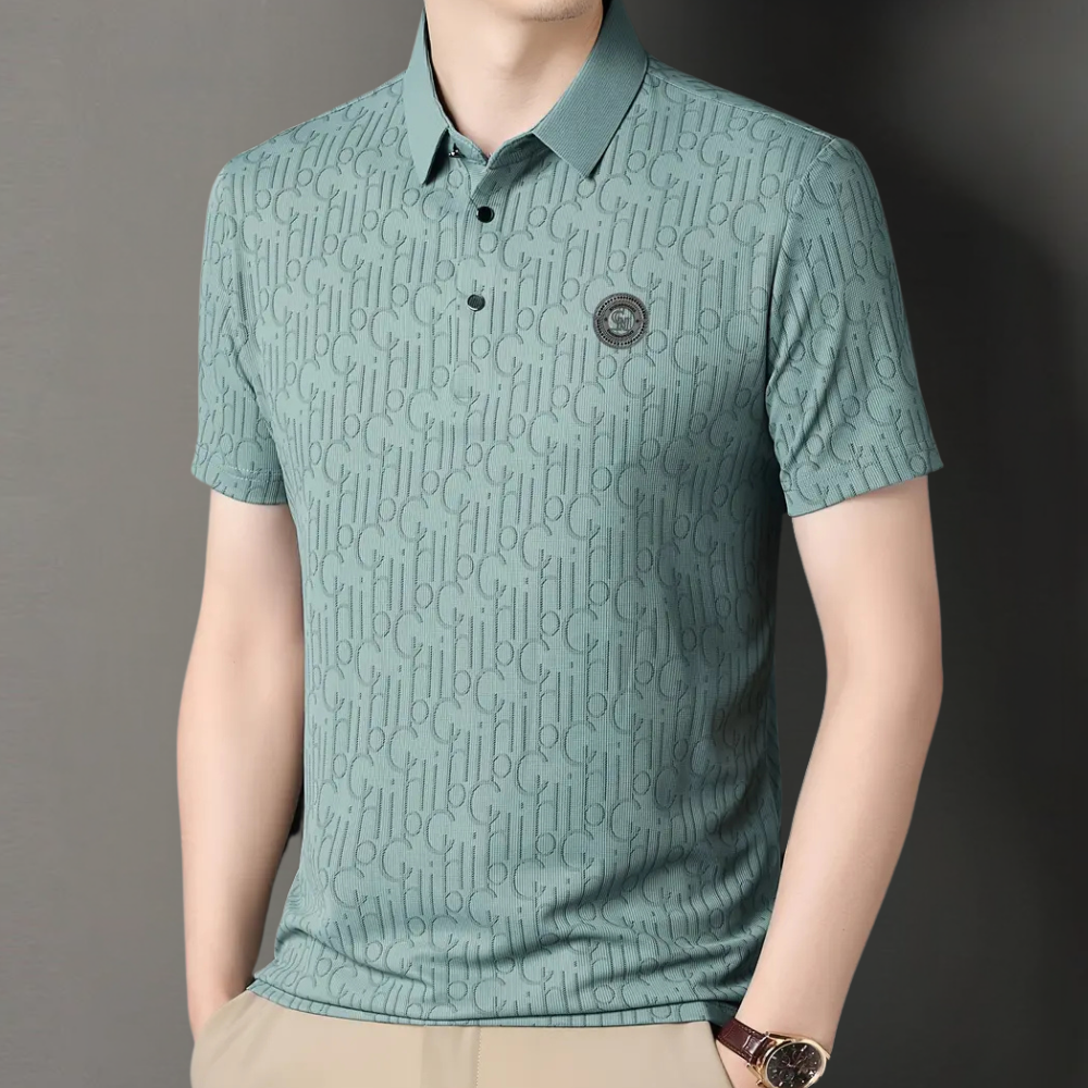 Men's comfortable short sleeve polo shirt, perfect for everyday wear, offering classic style and breathable ice silk.