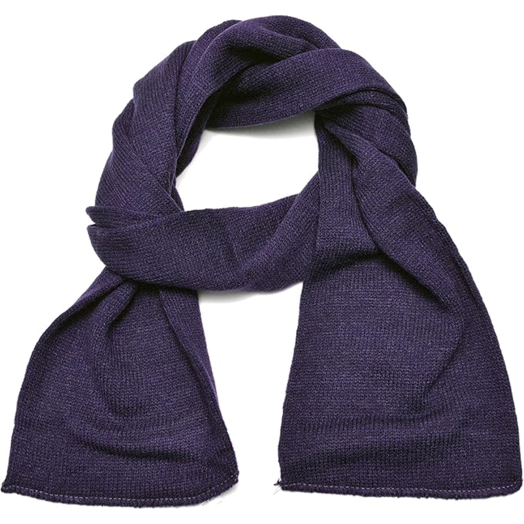 Men's classic knit winter scarf, versatile accessory for cold weather, in a solid color