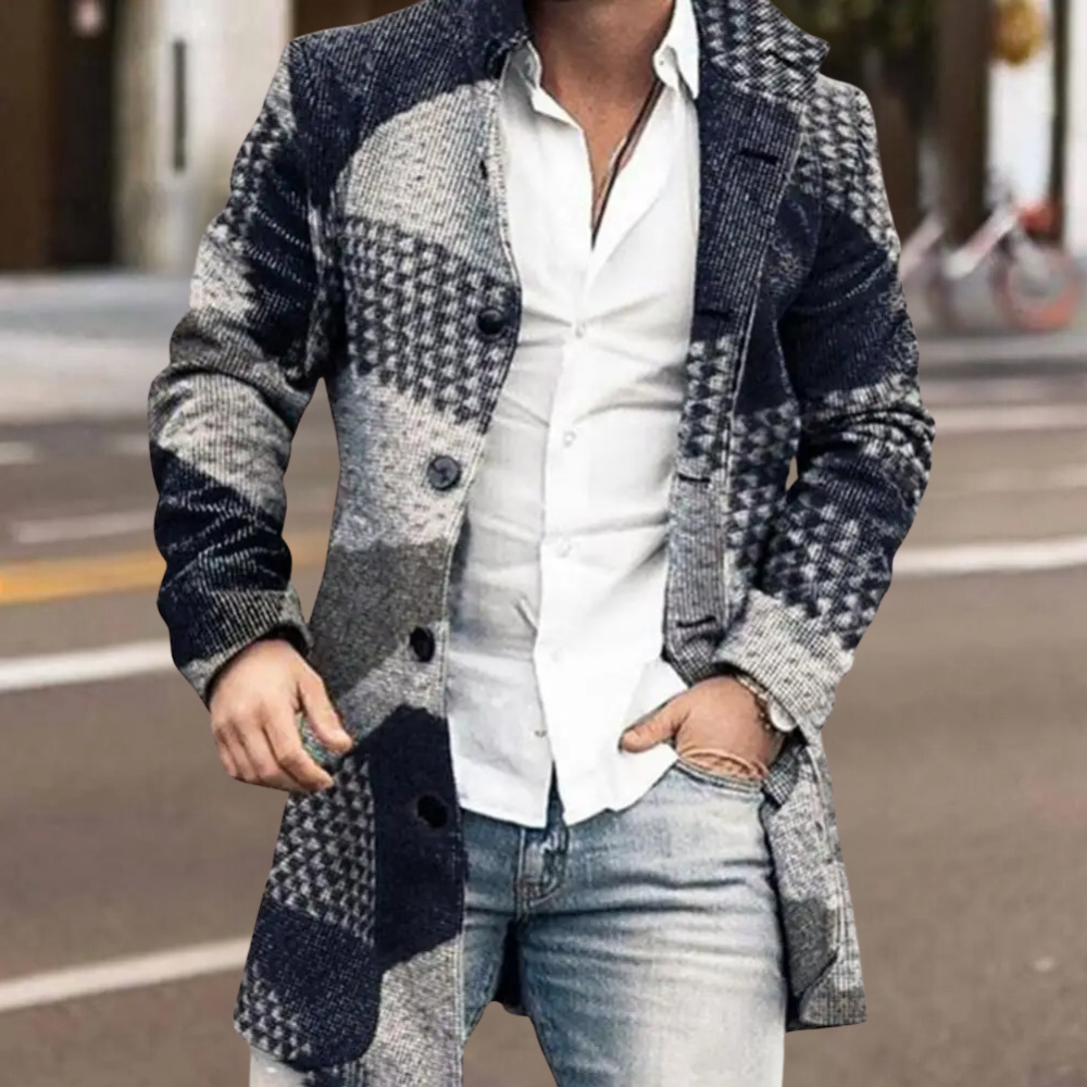 Men's classic everyday coat, stylish & versatile. Perfect for smart casual autumn/winter fashion.