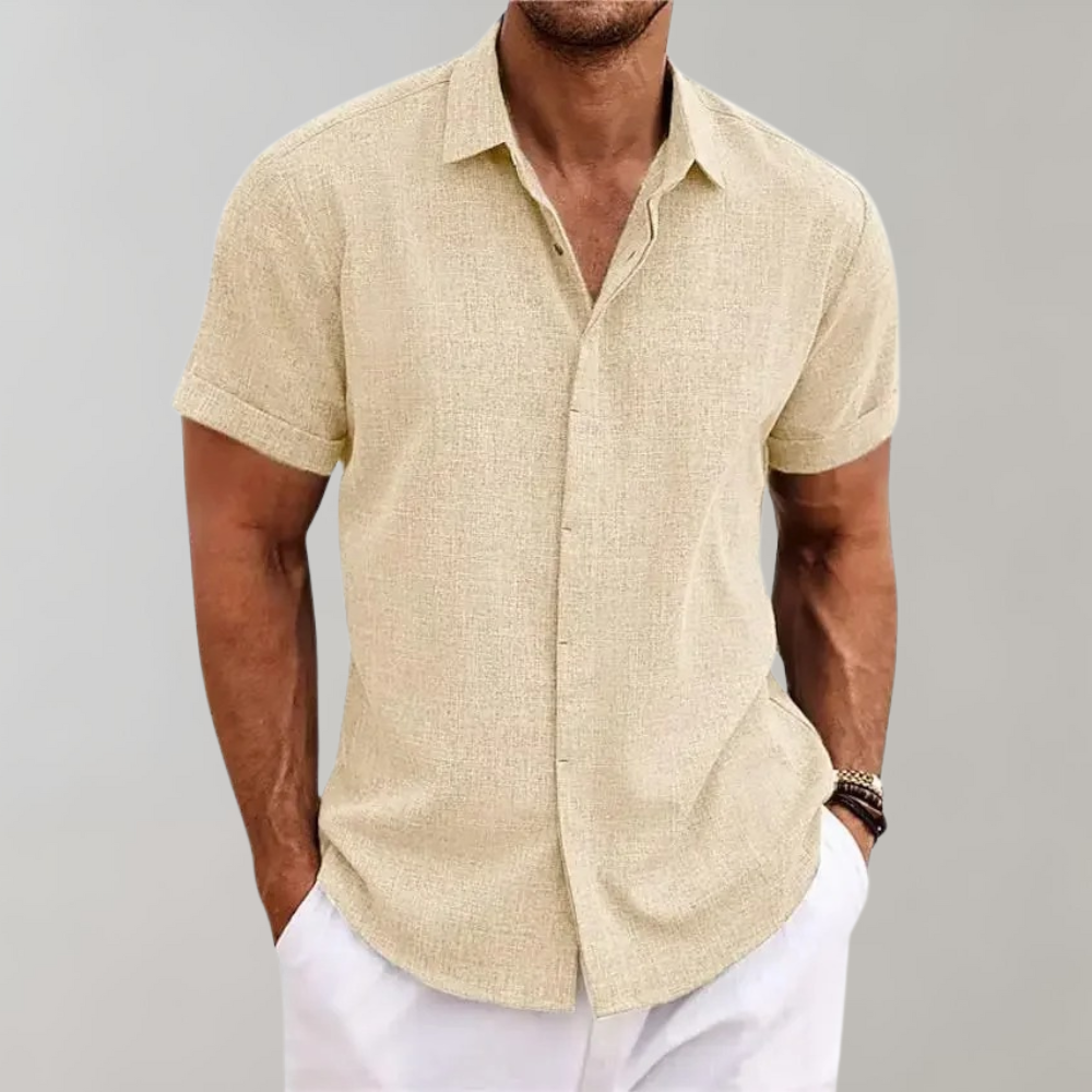 Men's classic everyday polo shirt in a solid color. Comfortable short-sleeve top for versatile smart casual style.