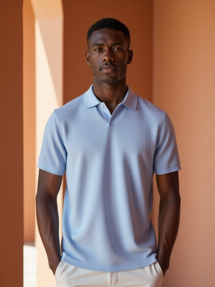 Classic men's polo shirt, suitable for everyday wear. Made from breathable cotton with short sleeves.