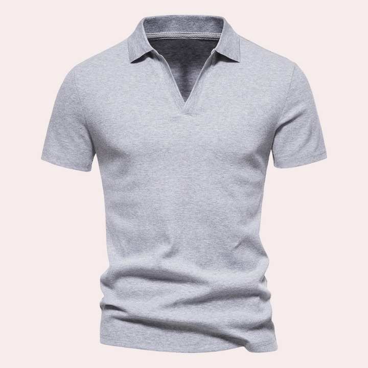 Cotton blend men's casual polo shirt, classic fit, perfect for men's apparel.