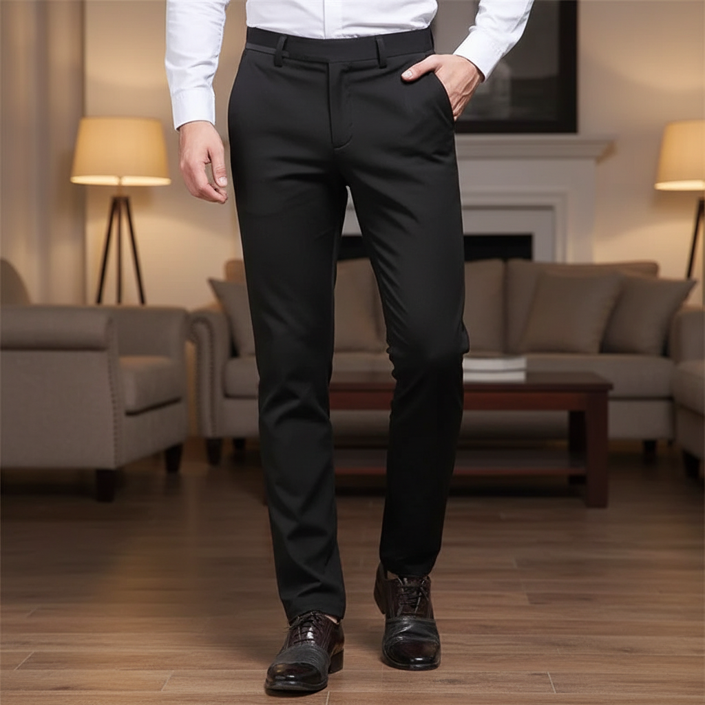 Men's classic fit stretch trousers in cotton blend, ideal for comfort and style