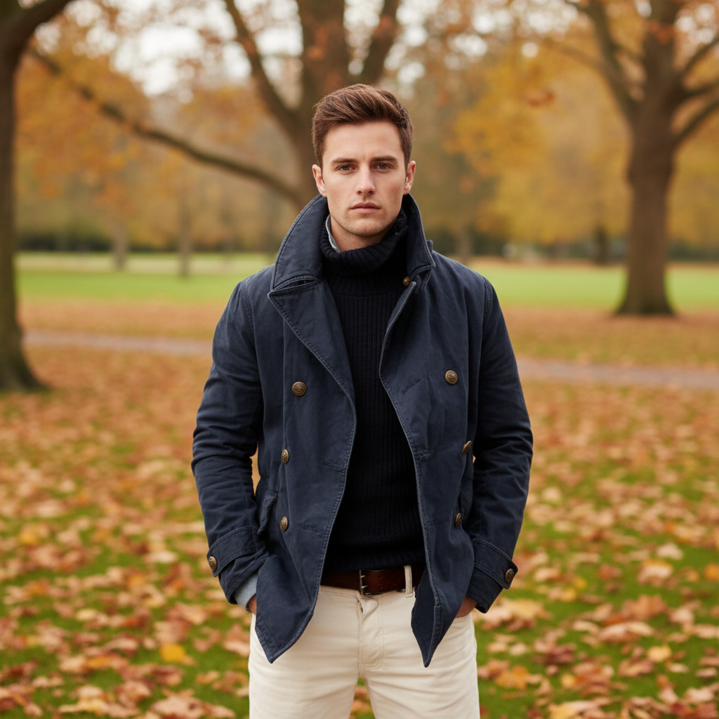 Men's classic lightweight transitional jacket 'Jakob' in autumn, perfect for casual wear and comfort.