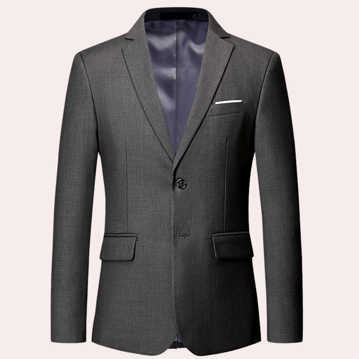 Professional men's slim fit blazer for business, smart casual events, or comfortable party wear. Classic design.