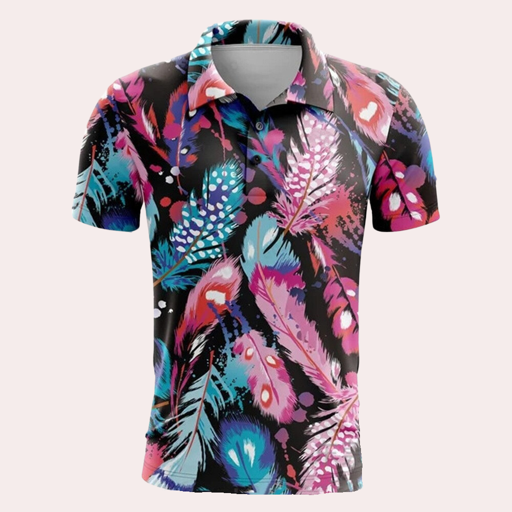 Short sleeve men's polo, breathable and comfortable, essential for summer apparel.