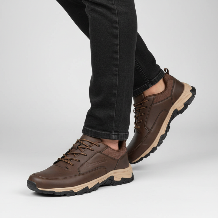 Men's Victor collection dark brown leather lace-up dress shoes, suitable for both formal and casual settings