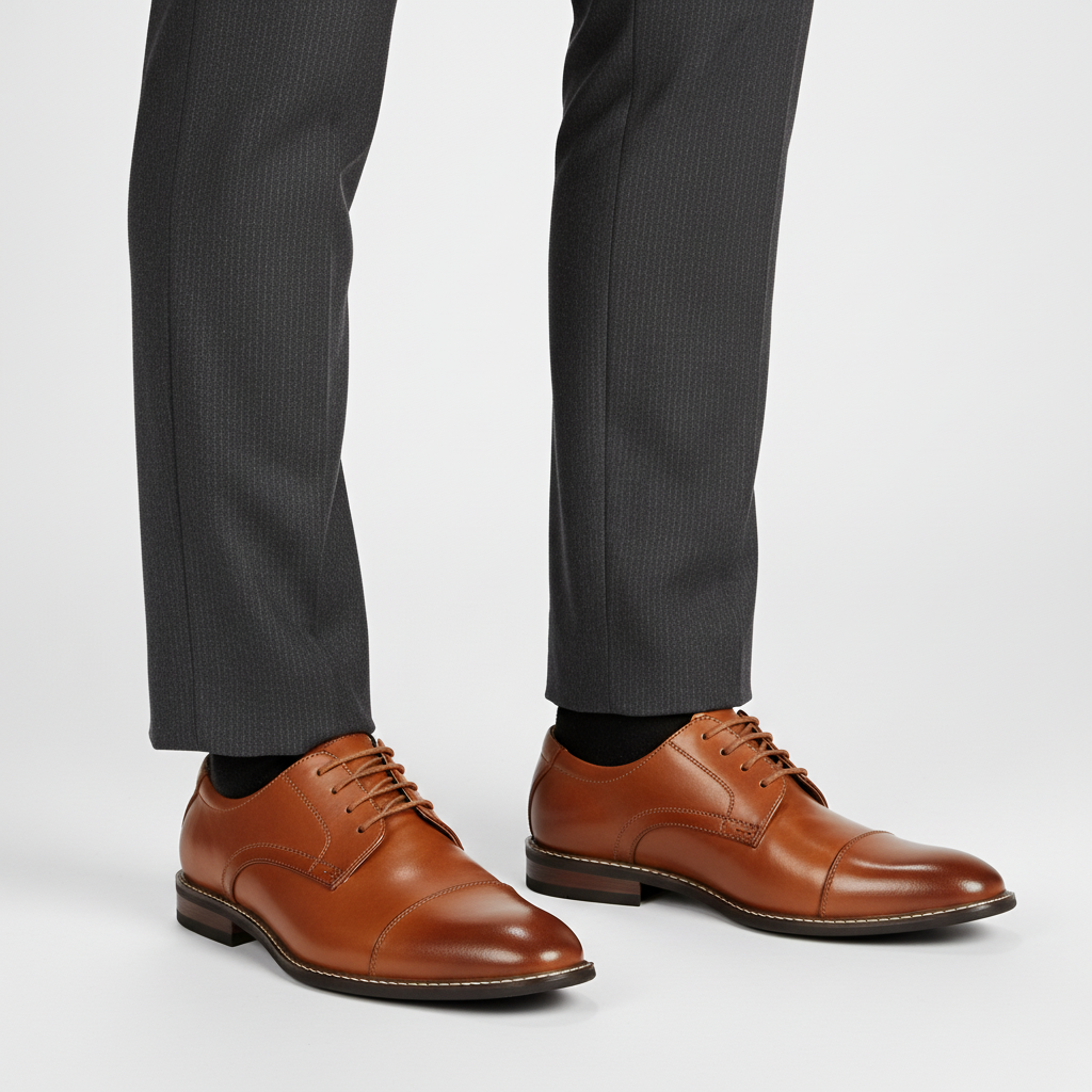 Elegant men's wingtip brogue oxford shoes in a sleek black finish, ideal for formal occasions