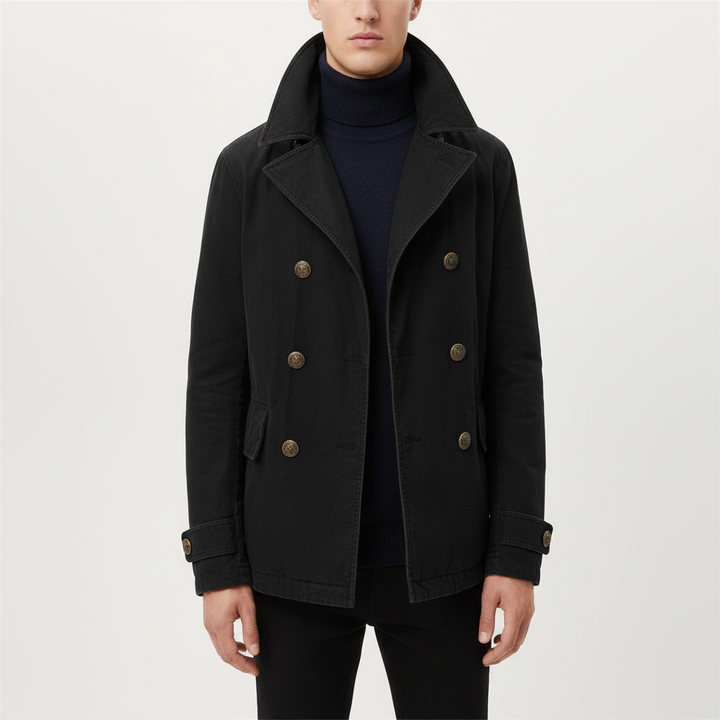 Versatile men's transitional jacket, classic and durable for casual autumn wear.