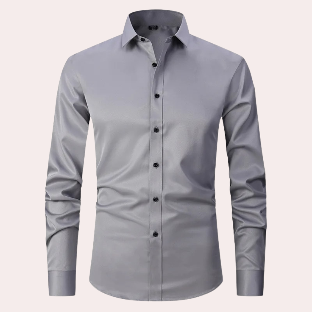 Stylish men's stretch shirt, ideal for smart casual or professional business attire.
