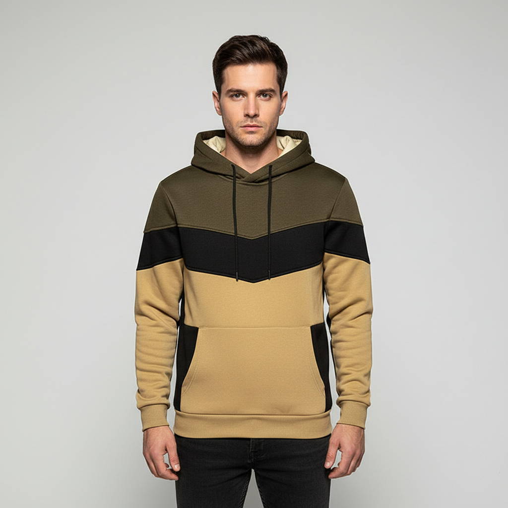 Athletic men's cotton blend hoodie with an adjustable drawstring hood for ultimate comfort and style.