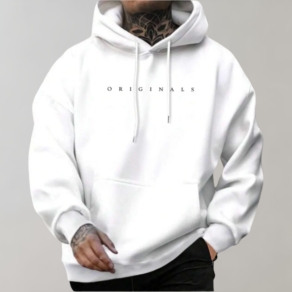 Stylish men's pullover hoodie for everyday fashion, activewear, and comfortable loungewear. Relaxed fit.