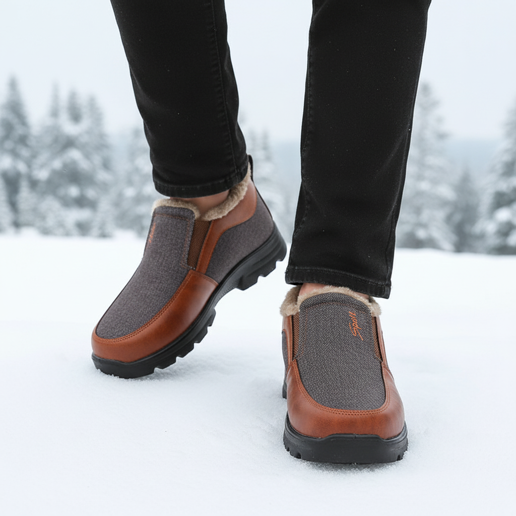 Men's cozy lined slip-on casual shoes, Frank, with soft inner padding for winter warmth
