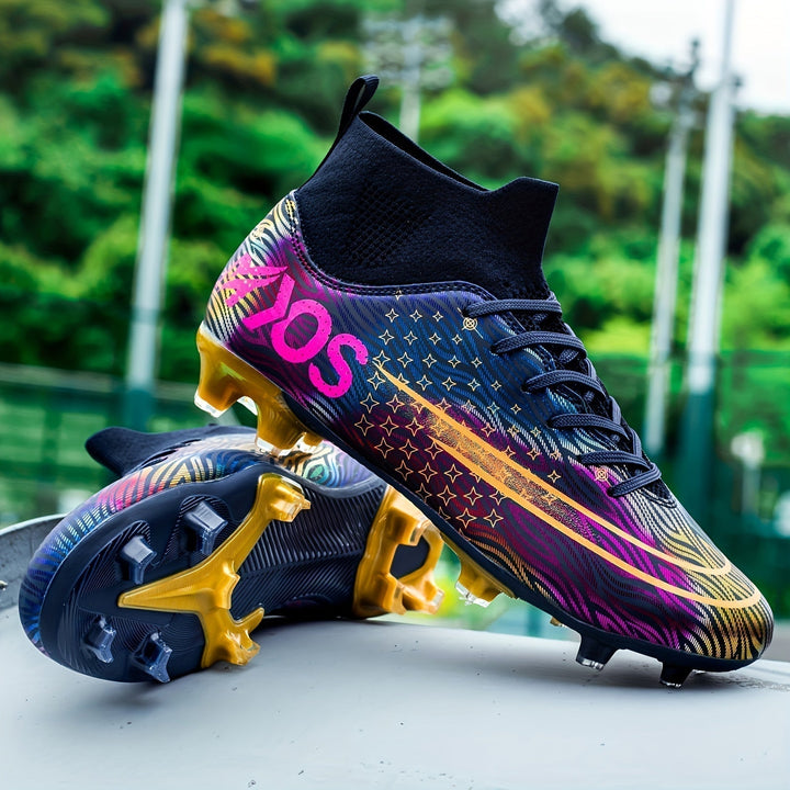 Front view of Dario men's high-ankle football boots, built for secure fit & explosive performance.
