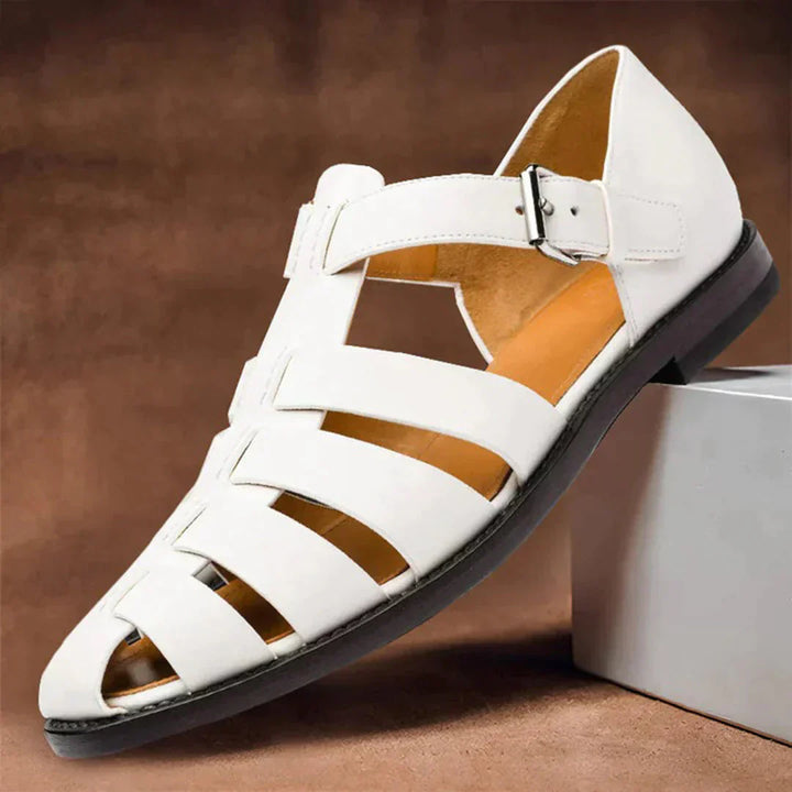 Premium Dax leather casual sandals for men. Offering summer comfort, durability, and slip-resistant design.