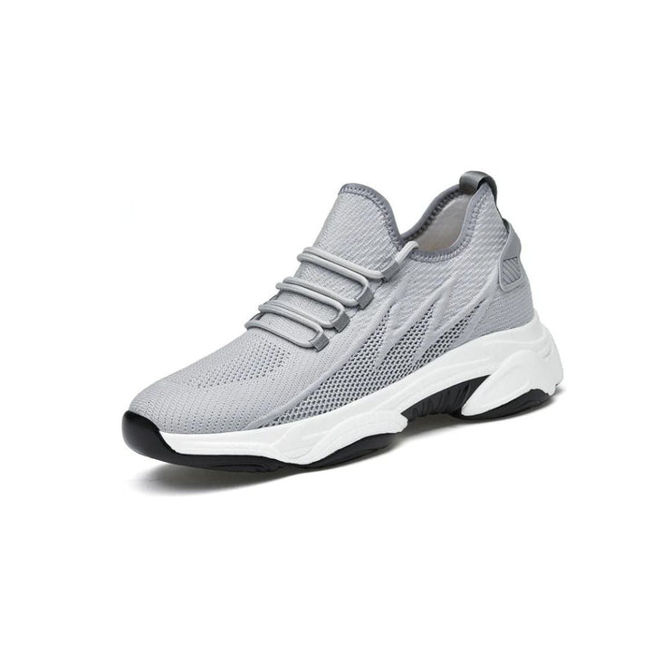Black men's discreet lift sneakers. Comfortable height-increasing footwear for everyday style.