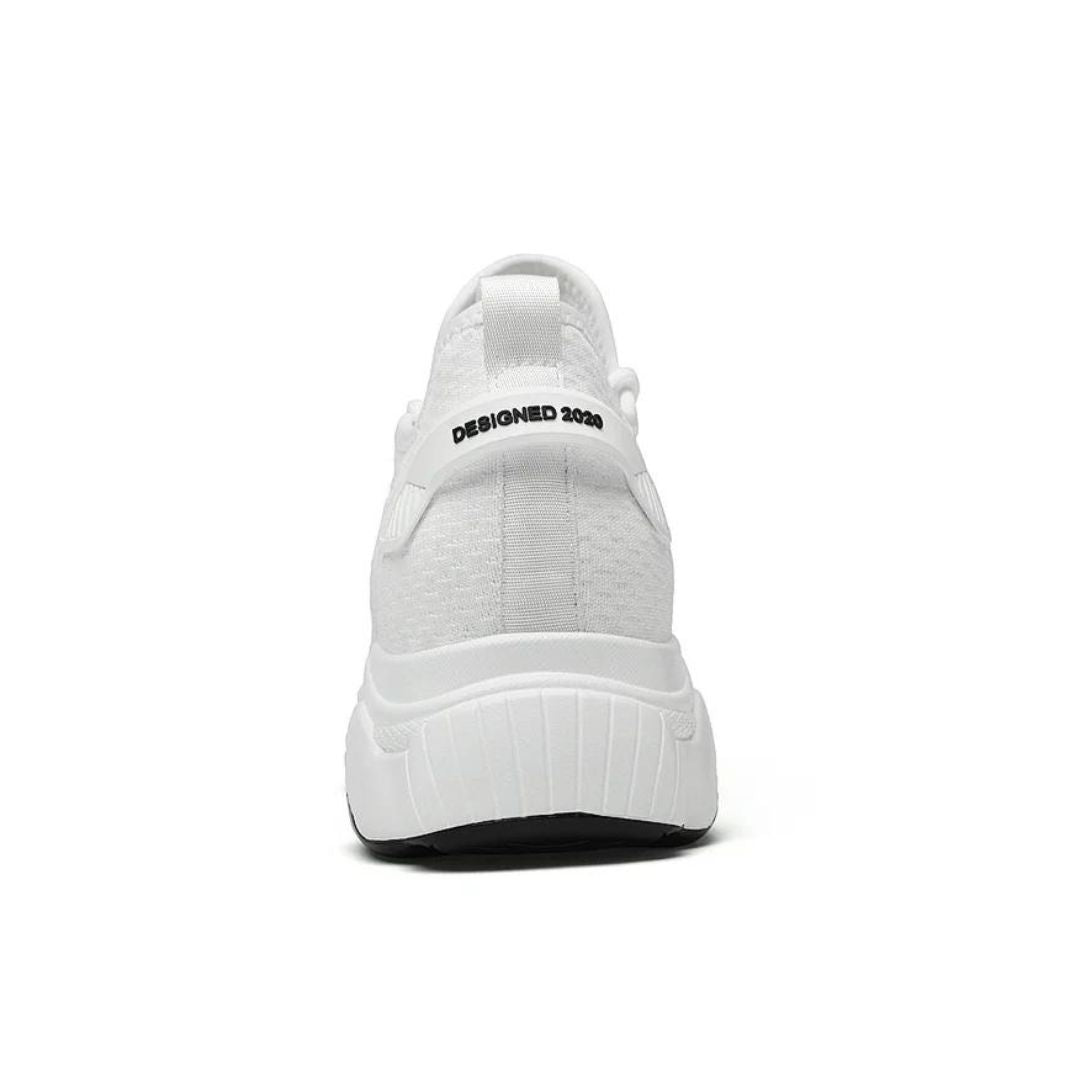 Men's fashion sneakers in white. Discreet height-increasing design for ultimate style & lift.