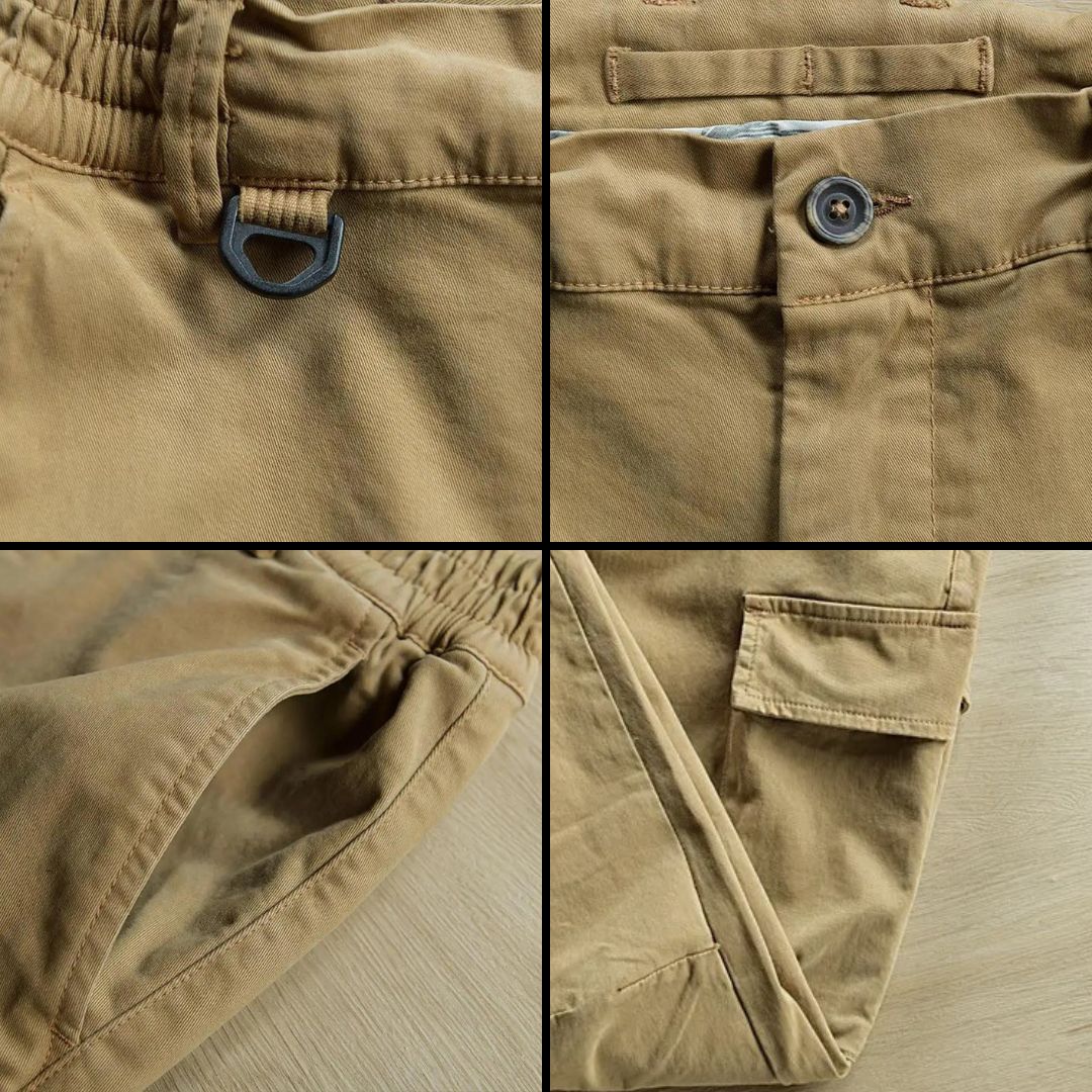 Rugged men's outdoor cargo pants, built for durability and any adventure challenge.