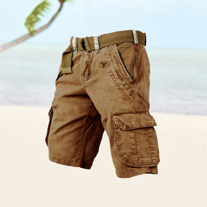 Adventure-ready men's cargo shorts offering ultimate comfort & durability for hiking and outdoor exploration.