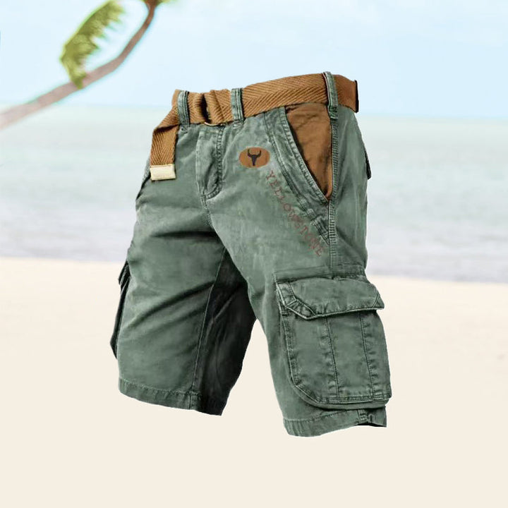 Comfortable men's cargo shorts, ideal for long hikes, travel, and casual outdoor activities. Adventure-ready.