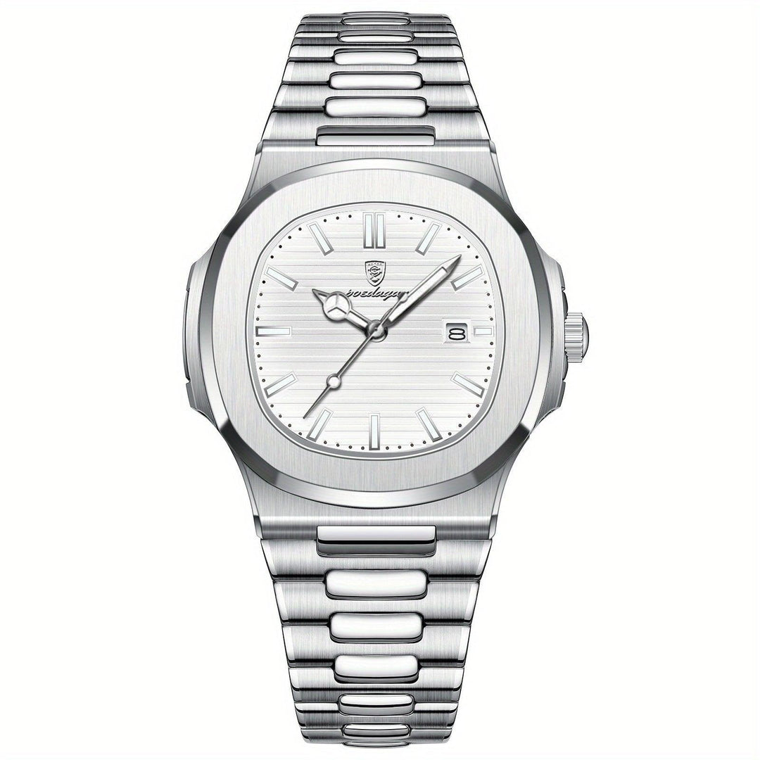 Men's durable stainless steel watch, a precise quartz timepiece designed for active lifestyles.