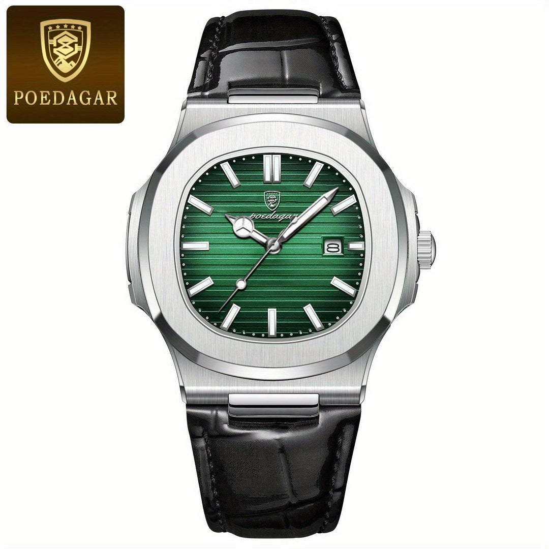Men's fashion essential: a durable stainless steel quartz wristwatch, combining style and function.