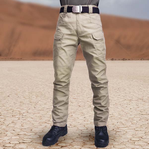 Men's durable tactical cargo pants, flexible for work, outdoor adventures, & everyday wear.