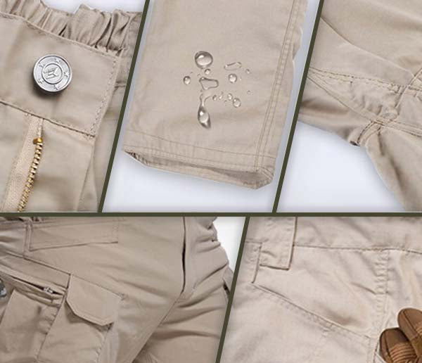 Rugged men's tactical cargo pants, flexible fabric, ideal for active utility & outdoor tasks.