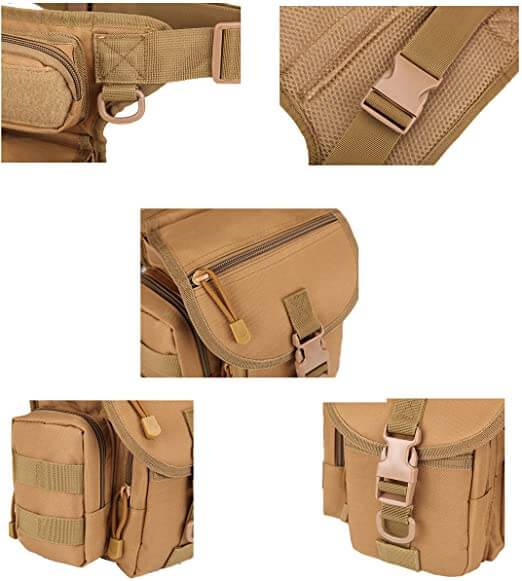 Water-resistant men's tactical drop leg bag with MOLLE system, perfect for outdoor gear & utility.