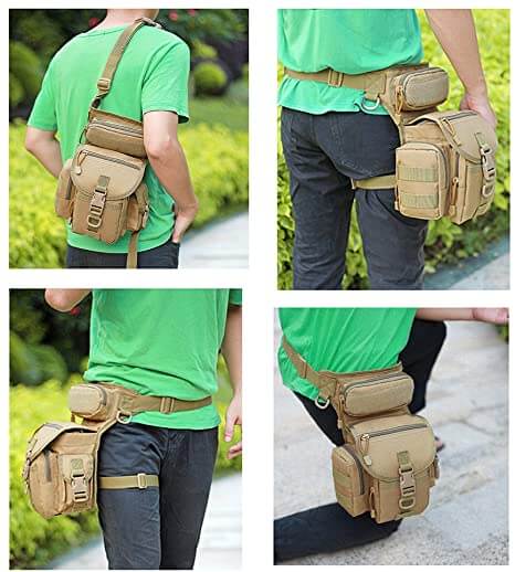 Versatile men's drop leg bag, functions as a tactical utility pouch or crossbody for outdoor gear.